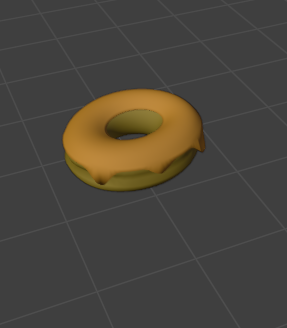 3D rendered gold donut model